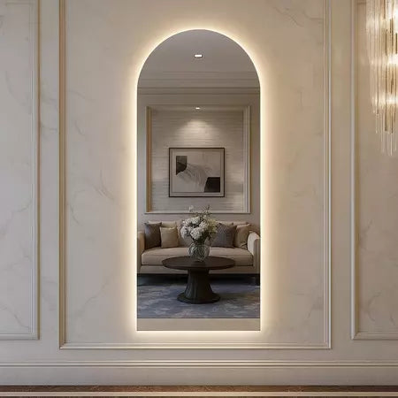 Espejo Ovalado con Iluminación LED y Base Recta – Disponible en 150 cm y 170 cm – ¡Aprovecha la Oferta!