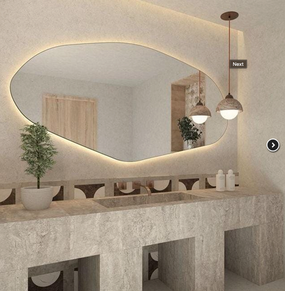 Espejo Orgánico Irregular con Iluminación LED – 2,10 m x 0,80 m | Colección PRIME – Calidad Superior
